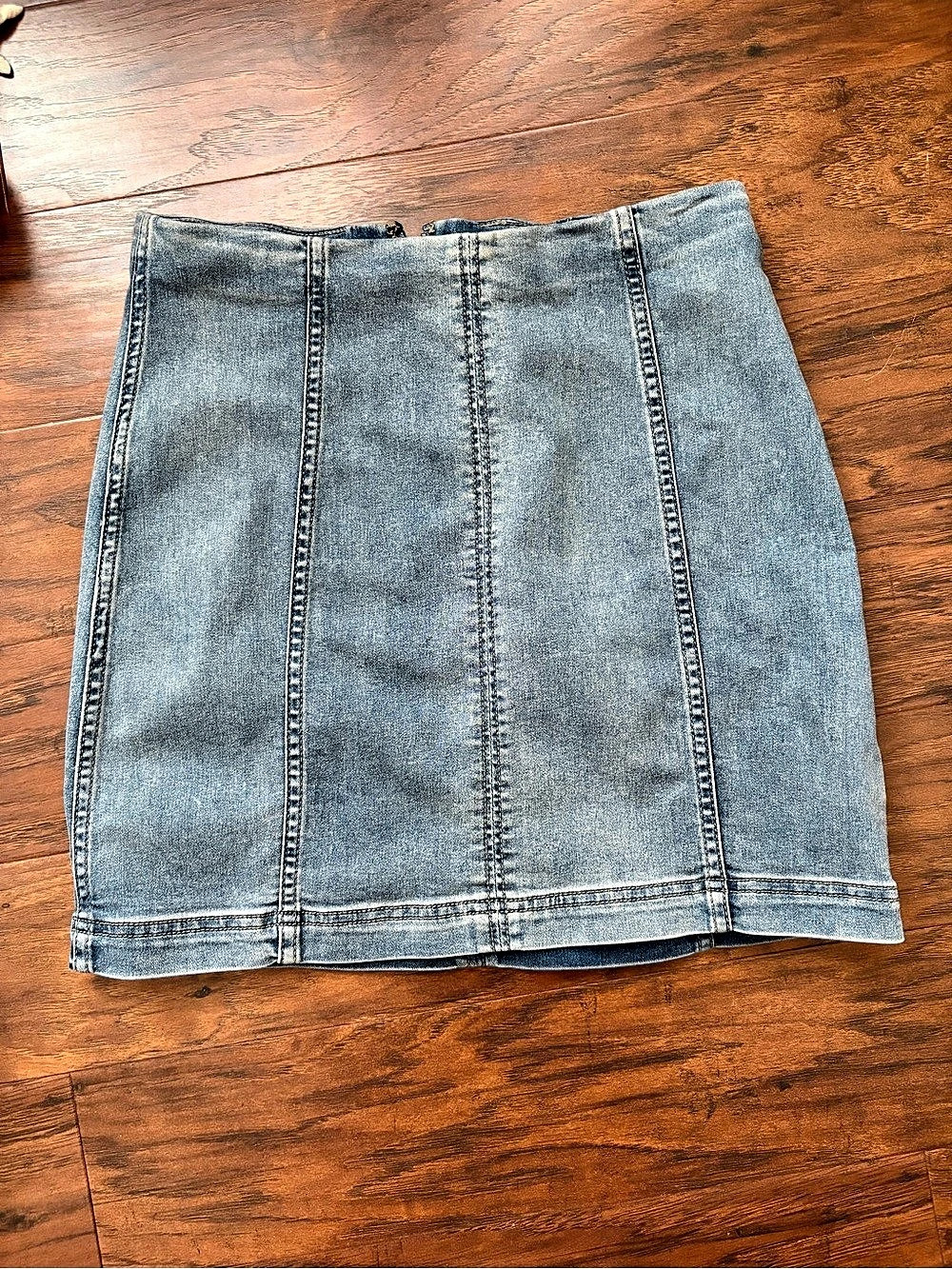 Free People Zip to It Denim Mini Skirt Blue Size 6